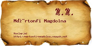 Mártonfi Magdolna névjegykártya