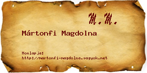 Mártonfi Magdolna névjegykártya